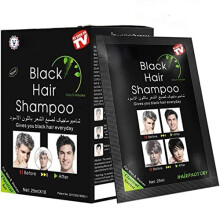 Instant Hair Dye for Men Women- Black Hair Shampoo - Simple to Use - Last 30 days - Natural Ingredients (10 Pack, Black)