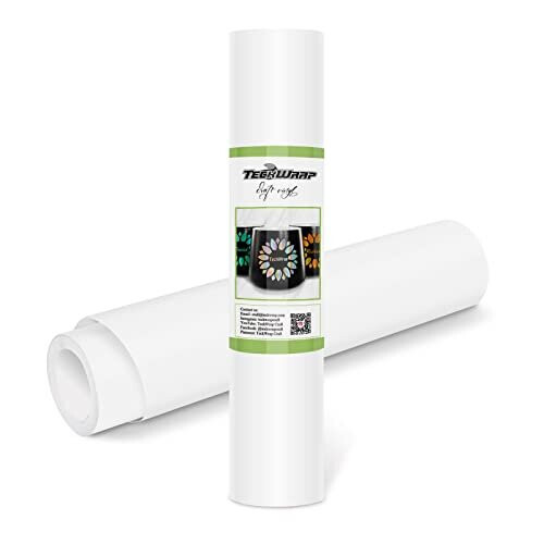Permanent Adhesive Vinyl 12" x 10ft, Matte White