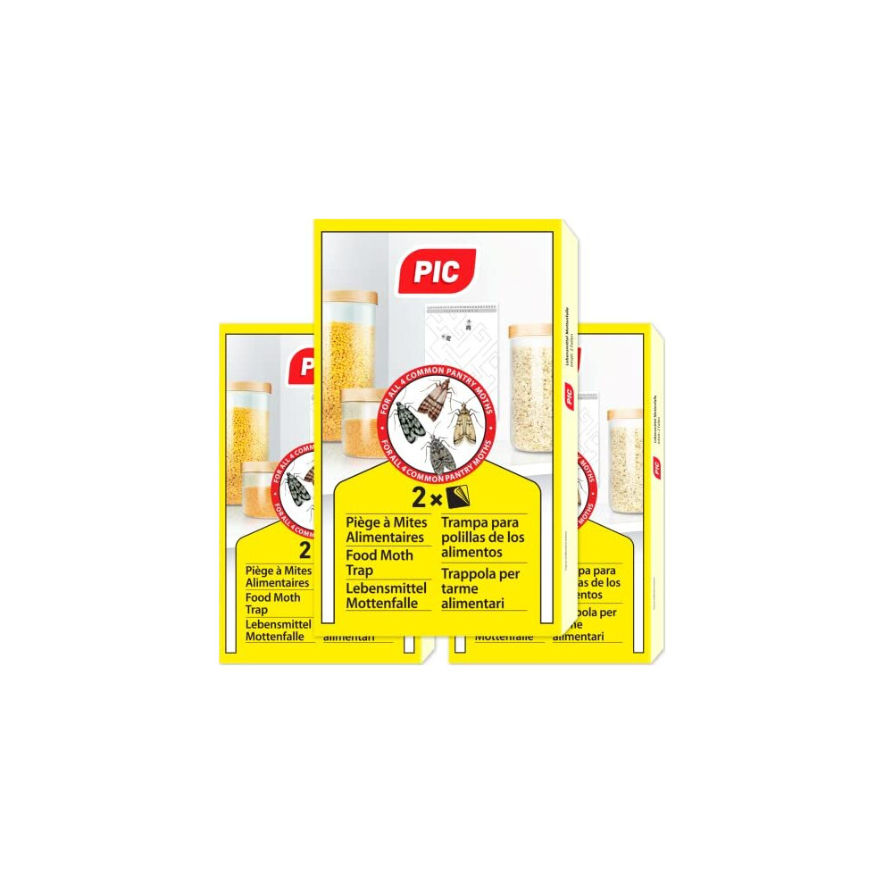 New Pic Pantry Moth Trap – Kitchen Moth Traps – 6X – With Infused Pheromone Attractant – Odour-Free, Insecticide-Free, Non-Toxic, Safe Food Moth