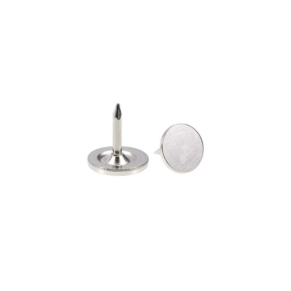 Upholstery Nails Tacks 9.5Mmx10mm Flat Head Furniture Nails Pins Silver Tone For Furniture Sofa Headboards, 25 Pcs 5011145438806