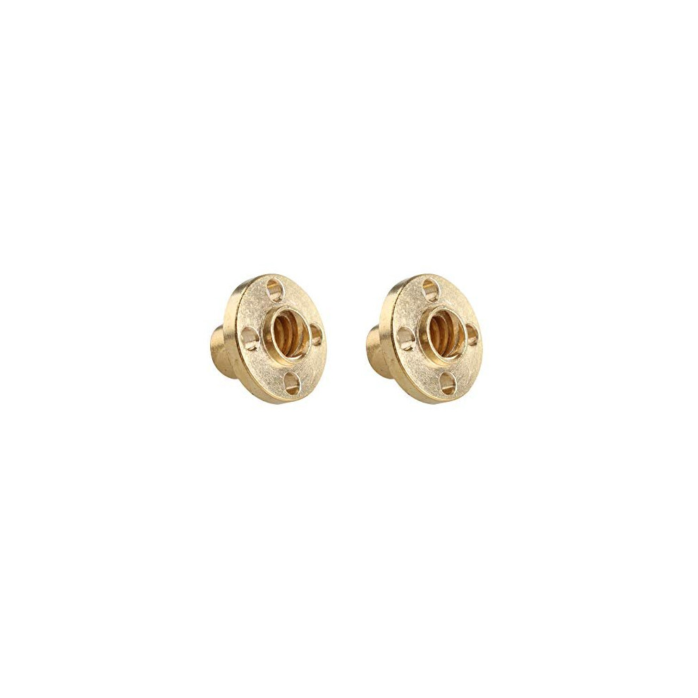 2Pcs Brass T8 Screw Nut 2Mm Pitch Trapezoidal For 8Mm T8 Lead Threaded Rod Lead Screw 3D Printer Reprap Parts Z Axis 5011145438196