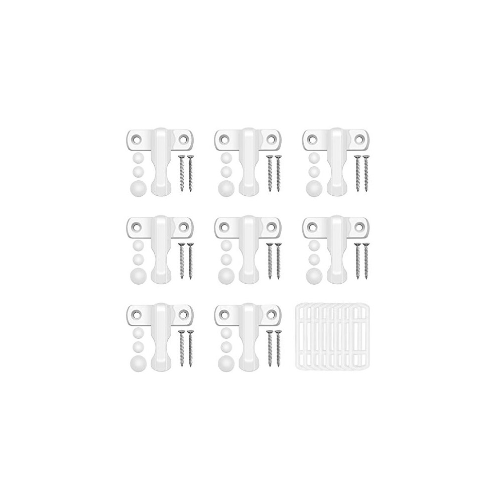 Sash Jammers, Amtovl 8Pcs Zinc Alloy Window Jammers Sash Blockers Security Jammer Locks With Fixing Screws For Upvc Pvc Window Door Home Security - 5011145438868