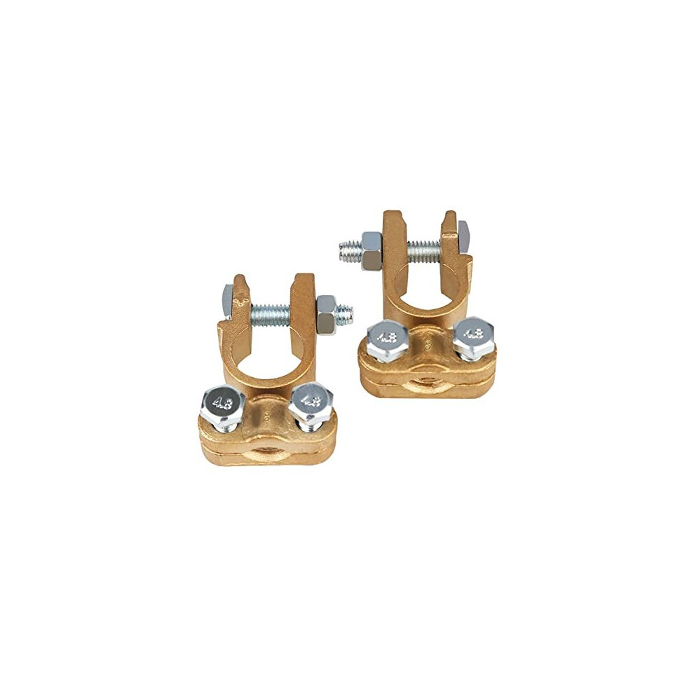 Brass Battery Terminals Connectors Clamps, Top Post Battery Terminal Protector Set For Marine Car Boat Rv Vehicles (1 Pair) 5011145439049