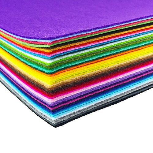 44PCS Assorted Color Felt Fabric Sheets Patchwork Sewing DIY Craft 1mm Thick (20 x 30 cm)