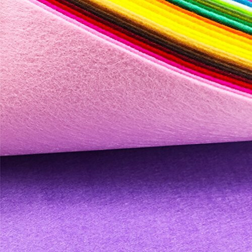 44PCS Assorted Color Felt Fabric Sheets Patchwork Sewing DIY Craft 1mm Thick (20 x 30 cm) 1