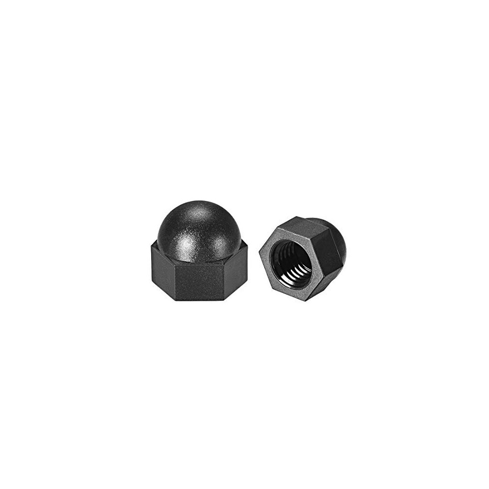 M12 Cap Nut, Hex Acorn Dome Head Nuts For Screws Bolts Nylon Black 10 Pcs 5011145439810