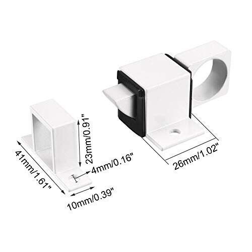 Door Bolt Latch, Aluminum Alloy Security Automatic Window Gate Spring Bounce Lock (White) 1