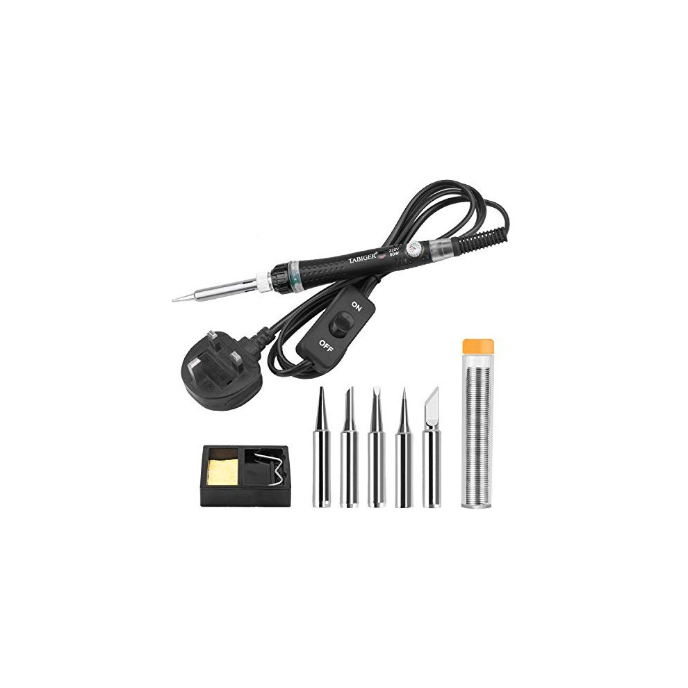 Soldering Iron Kit With Adjustable Temperature On/Off Switch, 60W/220V Electronics Soldering Tool With 5Pcs Soldering Tips, Solder Wire, Soldering 5011145439926
