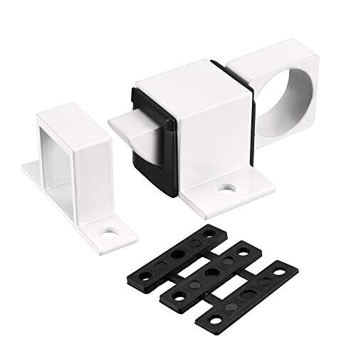 Door Bolt Latch, Aluminum Alloy Security Automatic Window Gate Spring Bounce Lock (White)