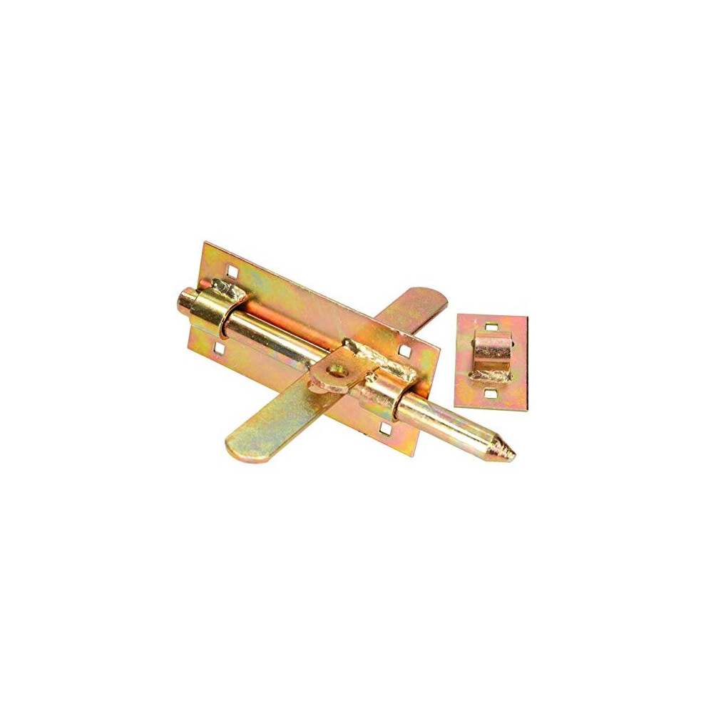 Kotarbau 203 Mm (7.99 In) Double-Sided Lever Bolt Gate Latch Door Latch Lock Barrel Bolt Shed Barn Galvanized Yellow 5011145439544