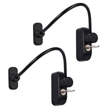 Window Restrictor Locks 2PCS Window Door Cable Restrictor Lock Child Baby Safety Security Wire Catch for Home Public and Commercial Applications Black