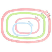 4 Pieces Embroidery Hoop Rectangle Square Embroidery Frame Cross Stitch Hoop Sewing Tool for Art Craft Handy Sewing (Multicolor)