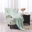 Flannel Throw Blanket, 127x178 CM Soft Sofa Throws, Waffle Fleece Throws for Sofa, Mint Green Blanket 5