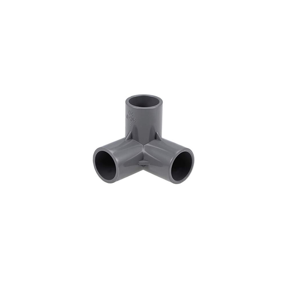 3-Way Elbow Pvc Pipe Fitting Furniture Grade 20Mm Size Tee Corner Fittings Gray 10Pcs 5011145443428