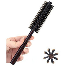 Small Round Hair Brush for Thin or Short Hair, Mini Round Boar Bristle Beard Brush for Men