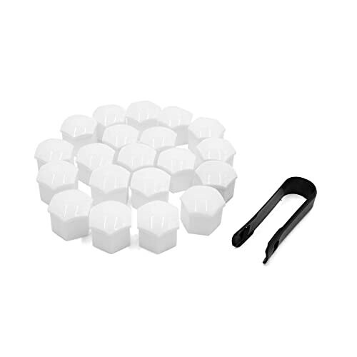 20pcs 17mm Car White Plastic Wheel Lug Nut Bolt Cover Caps with Tool