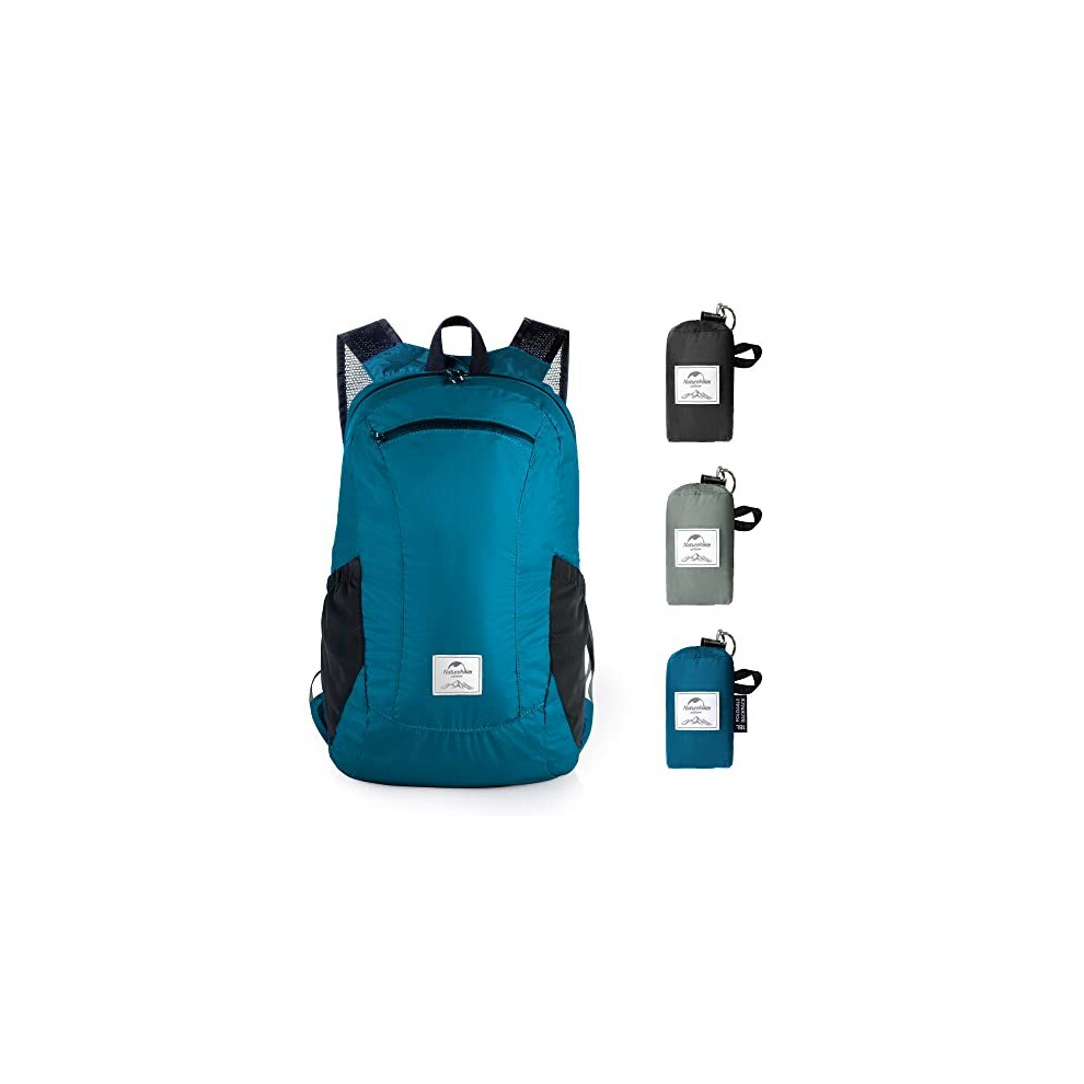 Ultralight Foldable Waterproof Backpack by 30D Nylon Fabric Dry Bag for Hiking Camping Outdoor Travel Lake Blue