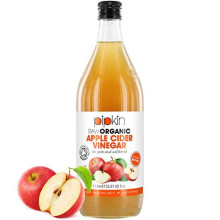 1000ml Raw 100% Organic Apple Cider Vinegar with The Mother, Non-GMO Cloudy ACV Pure Cold Pressed, Unrefined, Unfiltered, Unpasteurized, 5% Acidity,