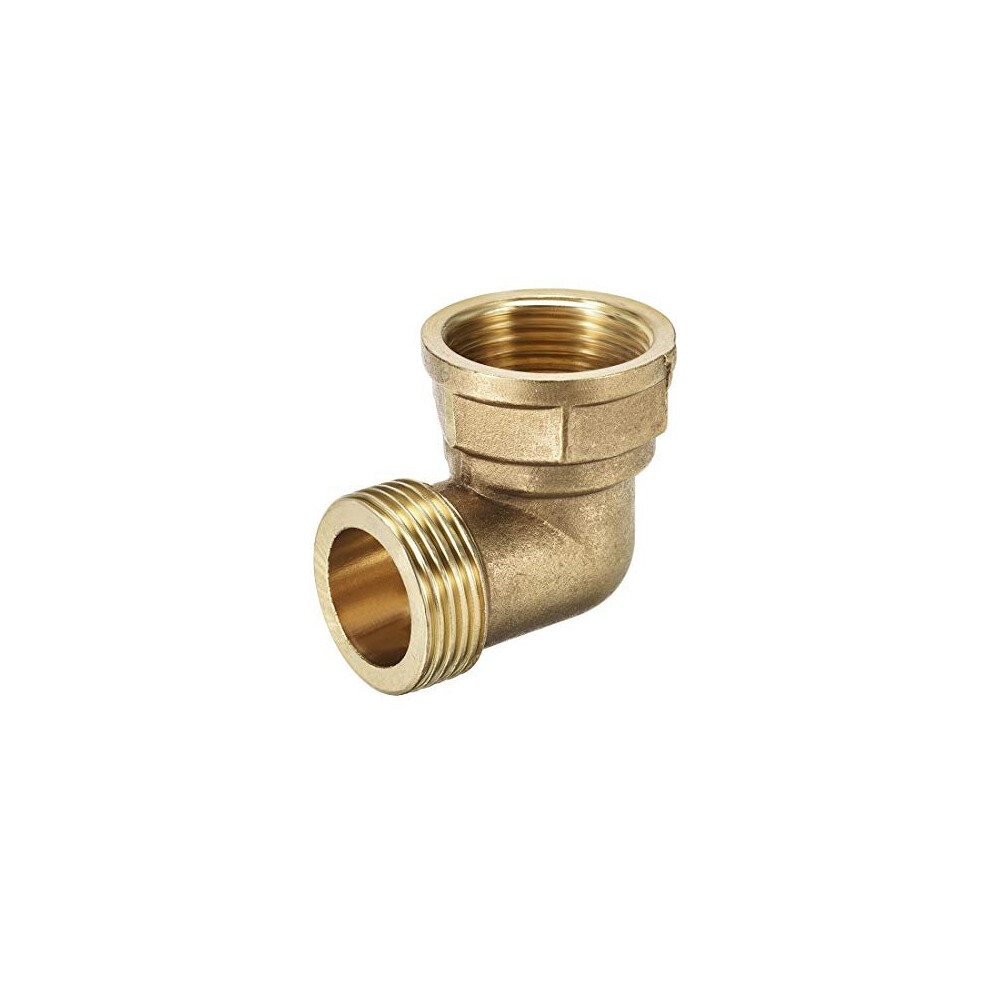 Sourcing Map Men's Gold Brass Pipe Fitting 90 Degree Elbow 1 Bsp X 1 Bsp Fe
