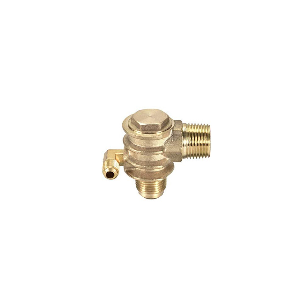 Sourcing Map Men's Air Compressor Check Valve, G1/2 X 3/4"-16 Unf X M10 Thread, 3 Way Pneumatic Accessory, Brass
