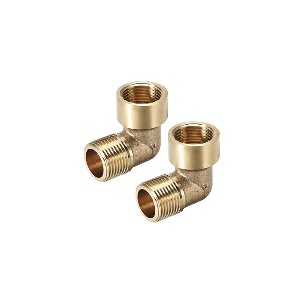 Brass Pipe Fitting 90 Degree Elbow 3/8 Bsp Male X 3/8 Bsp Female 2Pcs 5011145445491