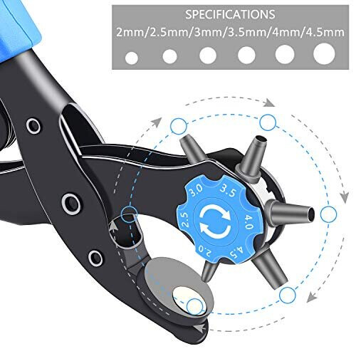 Leather Hole Punch, [Upgraded Version][Perfect Full Set] Diyife Belt