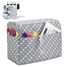 Dust Cover for Overlocker Machine, Overlocker Sewing Machine Dust Cover with Storage Pockets for Extra Accessories (Fit for Most Standard Overlockers)