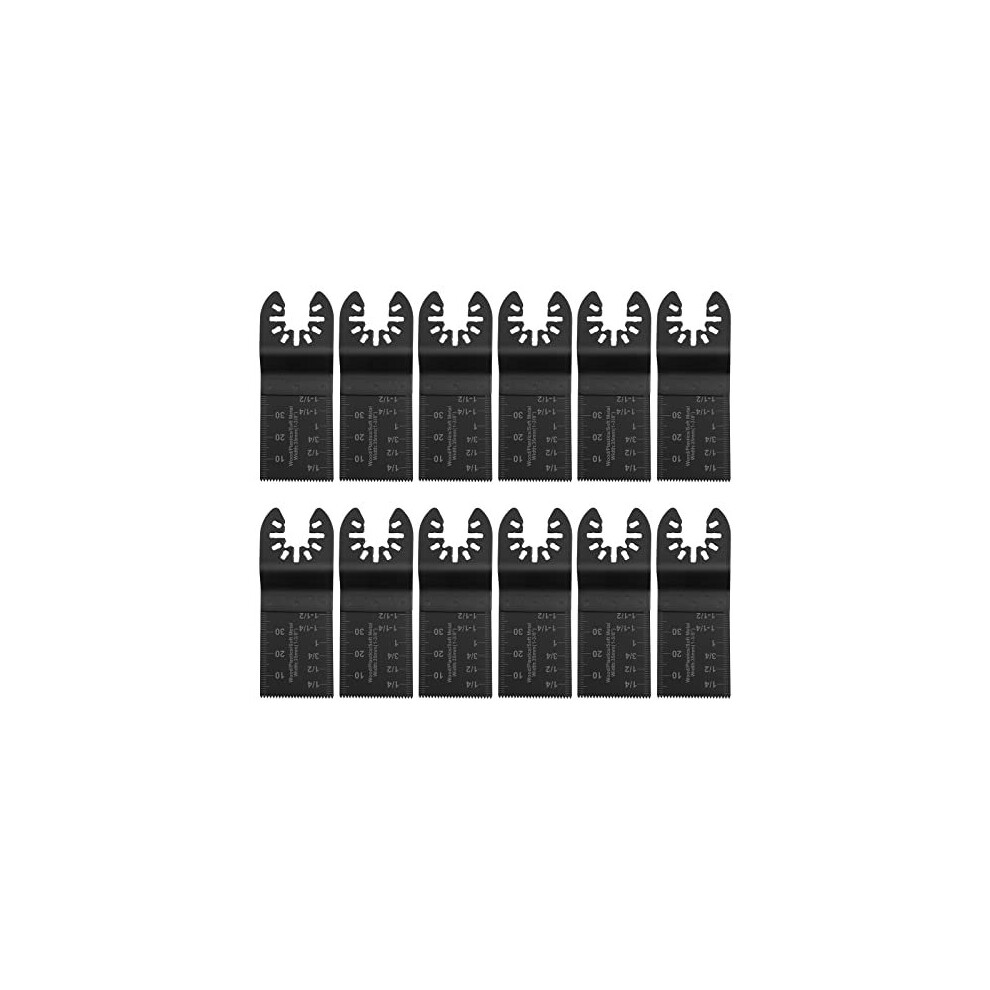 12Pcs Oscillating Saw Blades With 2 C-Clip Adapter, Wood/Metal/Plastic Oscillating Multitool Blades, Quick Release Saw Blades, Wood Cutter Blades 5011145448935