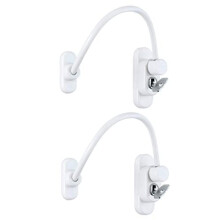 2PCS Window Door Cable Restrictor Security Lock Child Baby Kids Safe Wire Catch for Home Public and Commercial Applications with Screws Keys