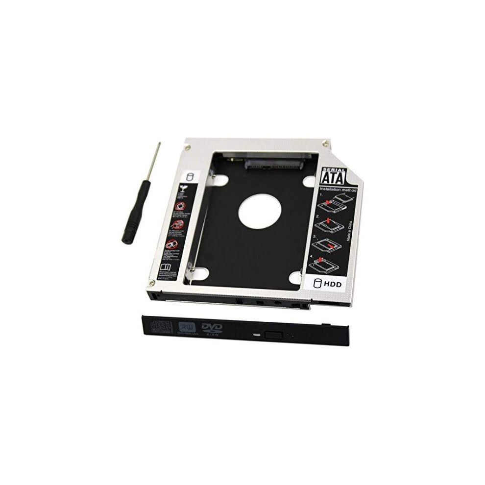Universal 9.5Mm Sata To Sata 2Nd Ssd Hdd Hard Drive Caddy Adapter Tray Enclosures Compatible Compatible With Dell Hp Lenovo Thinkpad Acer Gateway Asus 5011145450235