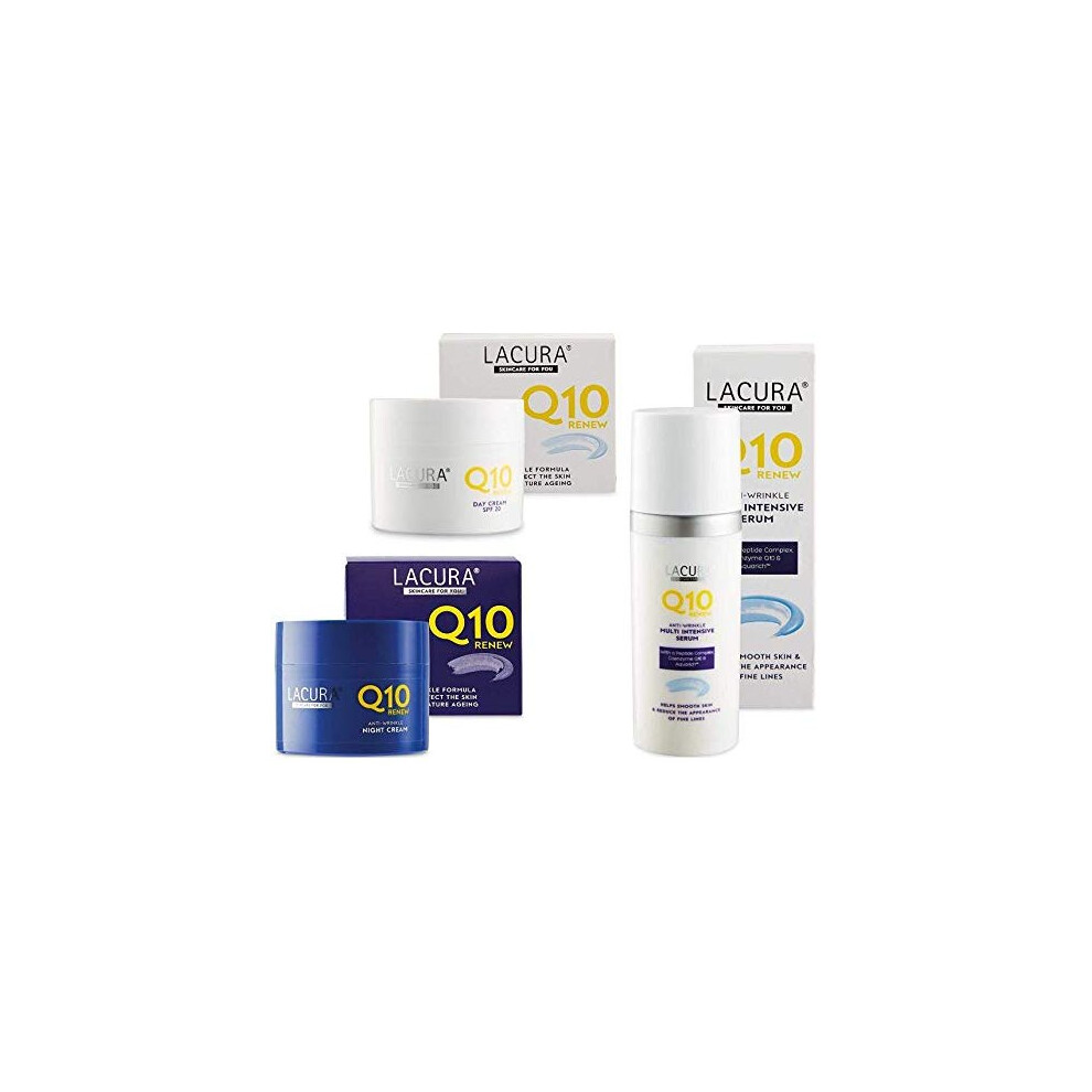 Lacura Q10 Renew Moisturising Face Creams Night Plus Day 50 Millilitre And Aldi Renew Q10 Multi Intensive Serum 50 Millilitre Bundle