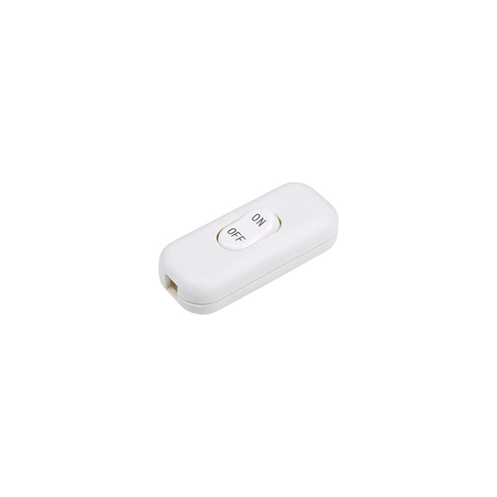 Inline Cord Switch Ac 250V 6A On-Off Dpst Control Feed-Through Rocker Switch For Bedroom Table Lamp Desk Light, White 5011145438493