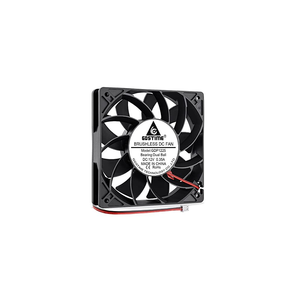 120Mm Fan 120Mm X 25Mm 12V Fan Dual Ball Bearing Dc Brushless Cooling Fan 3000 Rpm Case Fan 114 Cfm Big Airflow For Psu Cabinet Server Workstation 5011145453175
