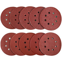 100Pcs Sanding Discs Pads, Augola Hook and Loop 40 60 80 100 120 150 180 240 320 400 Mixed Grits 125mm Sandpaper Sheet for Random Orbital Sander,