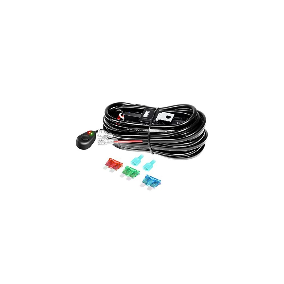 Universal Led Bar Wiring Harness Kit With Waterproof 10Ft 40A 12V Relay On/Off Switch For Off Road Driving S Fog S Led Work Ï¼1 Light 5011145453076
