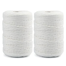 400M White String Twine, 2MM Durable Cotton Bakers String Twine, Safe Cooking String for Tying Homemade Meat, Making Sausage, DIY Craft and Gardening