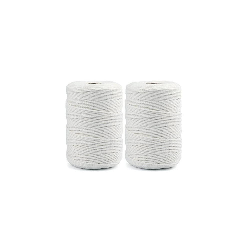 400M White String Twine, 2Mm Durable Cotton Bakers String Twine, Safe Cooking String For Tying Homemade Meat, Making Sausage, Diy Craft And Gardening 5011145454547