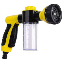 Garden Foam Water Sprayer Hose Foam Nozzle Soap Dispenser Gun for Car Washing Pets Shower Plants Watering (Yellow)