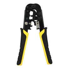 Dual-Modular Network Cable Cutting Stripping Crimper, Cat 5 Stripper Crimping Tool RJ45 RJ12 RJ11 8P/6P Connectors Hand Tools for Cuts, Strips, and