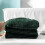 Fuzzy Fleece Throw Blanket, 127x178 CM Sofa Throws, Soft Flannel Throws for Sofa, Forest Green Blanket 2