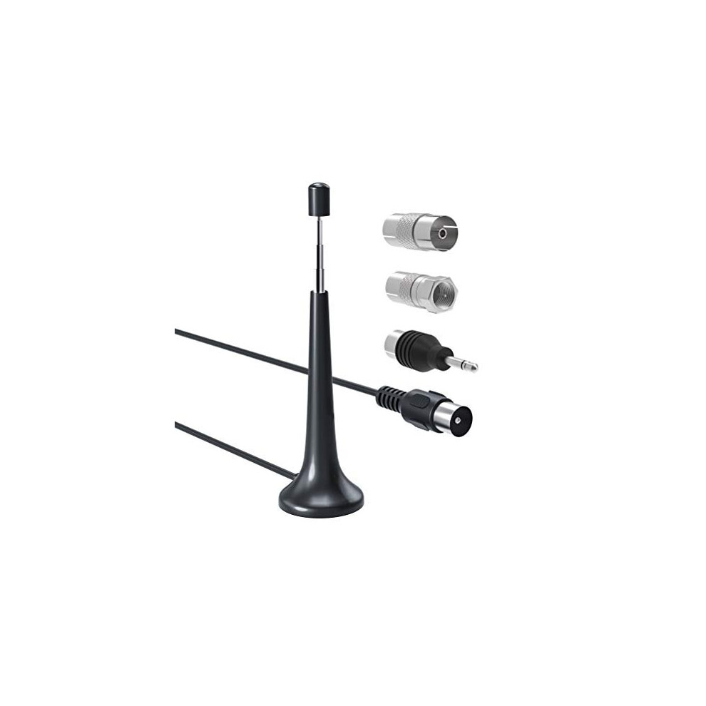 DAB FM Radio Aerial Indoor with Magnetic Base, 75 ohm Telescopic Radio Antenna for Portable Radio Tuner Stereo Receiver AV Receiver Stereo Amplifier