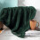 Fuzzy Fleece Throw Blanket, 127x178 CM Sofa Throws, Soft Flannel Throws for Sofa, Forest Green Blanket 4
