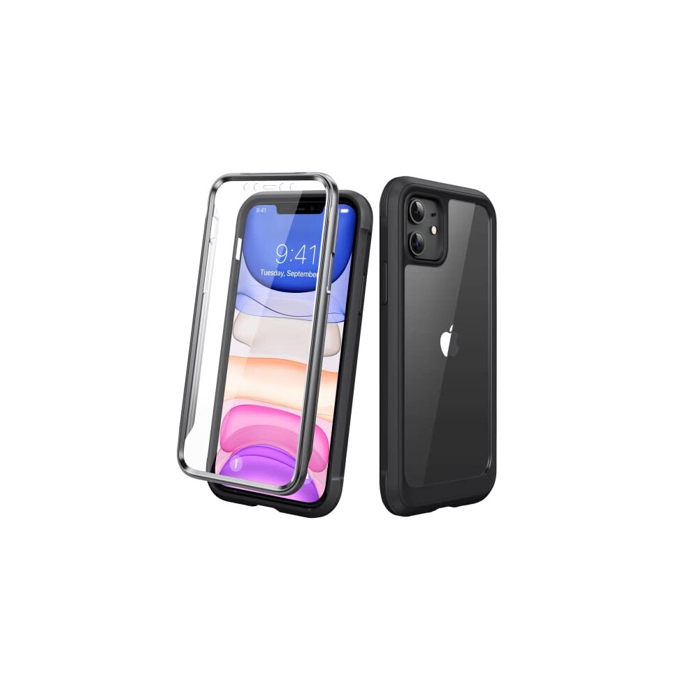Iphone 11 Case, 360 Full Body With Built-In Screen Protector Touch Sensitive, Clear Shockproof Soft Bumper Phone Case For Iphone 11 6.1" - Black 5011145456787