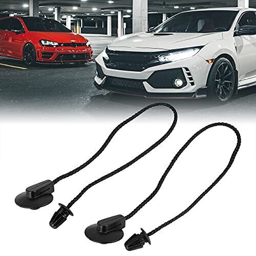 Pair Parcel Shelf String Rear Trunk Storage Bag Tray Straps for Car 1