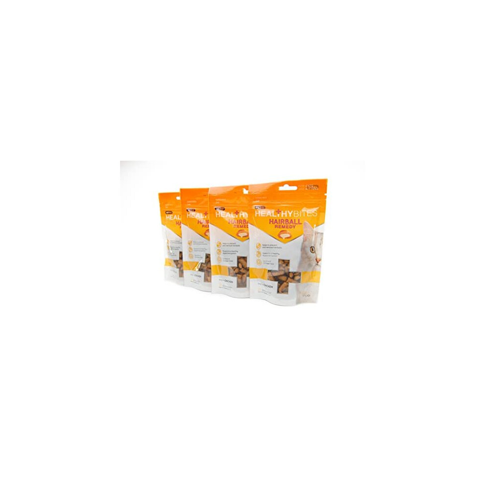 Vetiq Healthy Bites Hairball Remedy Cat Treats, 4X 65G, Helps Prevent & Remove Cat Hairballs, Cat Supplement With No Artificial Ingredients, Cat & Kitten