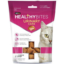 Healthy Bites Urinary Care Cat Treats, 4x 65g, Cat Supplement with Cranberry For Urinary Tract Health, Kitten Treats with Cheese & Catnip with