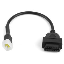 Obd2 6 Pin Adapter, Diagnostics 6 Pin to OBD2 16 Pin Adaptor Cable Motorcycle Fault Detection Connector Fits for Sinnis Hoodlum, etc