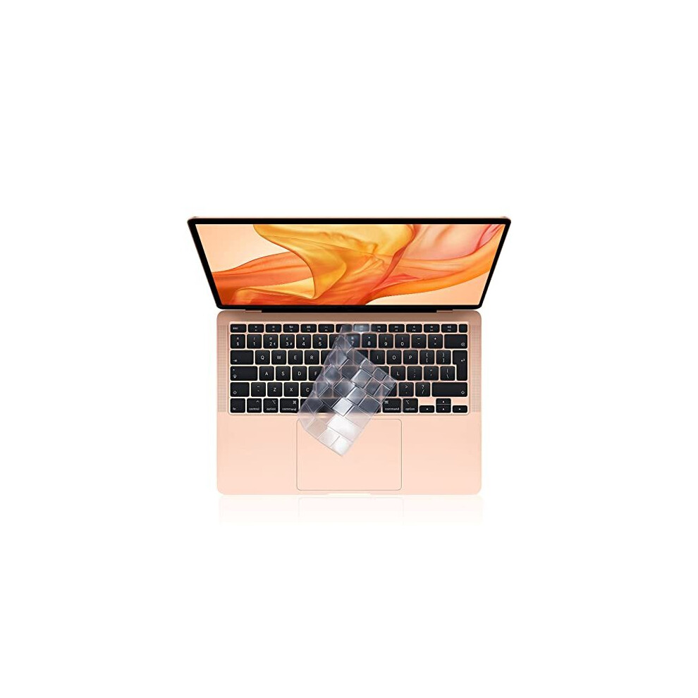 Keyboard Cover Compatible For 2021 2020 New M1 Macbook Air 13.3 Inch A2337 A2179 With Retina Display & Touch Id, Ultra Thin, Eu Layout, Tpu Clear 5011145454783