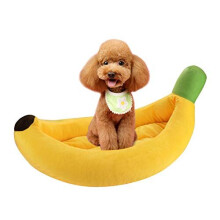 Cute Banana Cat Bed House Pet Indoor Soft Warm Cuddle Bed Dog Puppy Kitty Nest House Cozy Sleeping Bed Claming Bed Washable Pet Cave Snooze Bed Hut