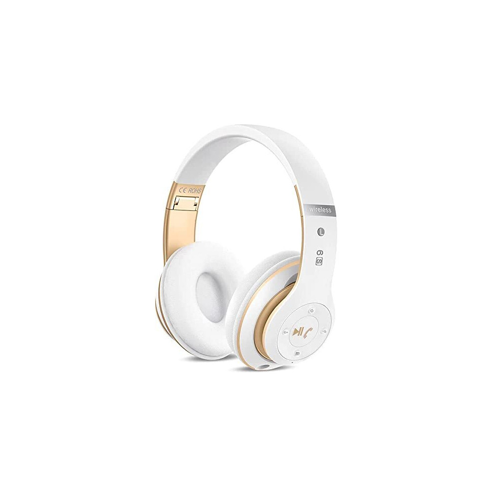 Prtukyt 6S Wireless Headphones Over Ear, [40 Hrs Playtime] Hi-Fi Stereo Foldable Wireless Stereo Headsets Earbuds With Built-In Mic,Volume Control, Fm For